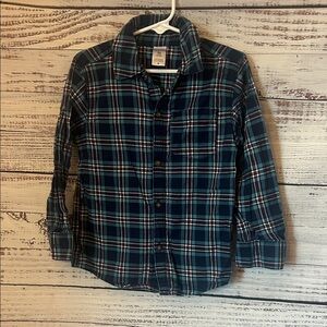 Carter's Navy Plaid long sleeve Button Down Shirt size 4t